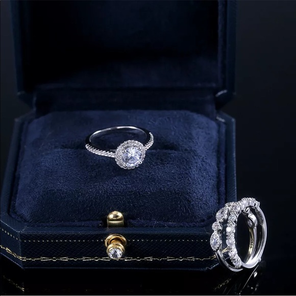 Women’s engagement wedding bridal ring set 3 pc - Picture 4 of 5